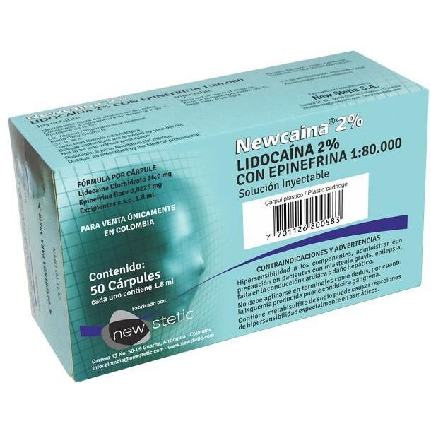 ANESTESICO NEWCAINA AL 2% CAJA X 50 NEW STETIC